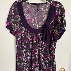 Maurices Purple Floral Blouse